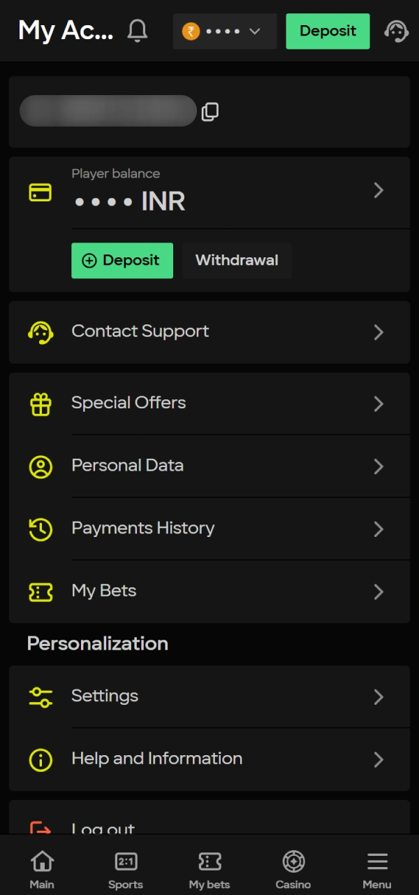 Finalize the setup and enjoy your official Parimatch Bonuses balance.
