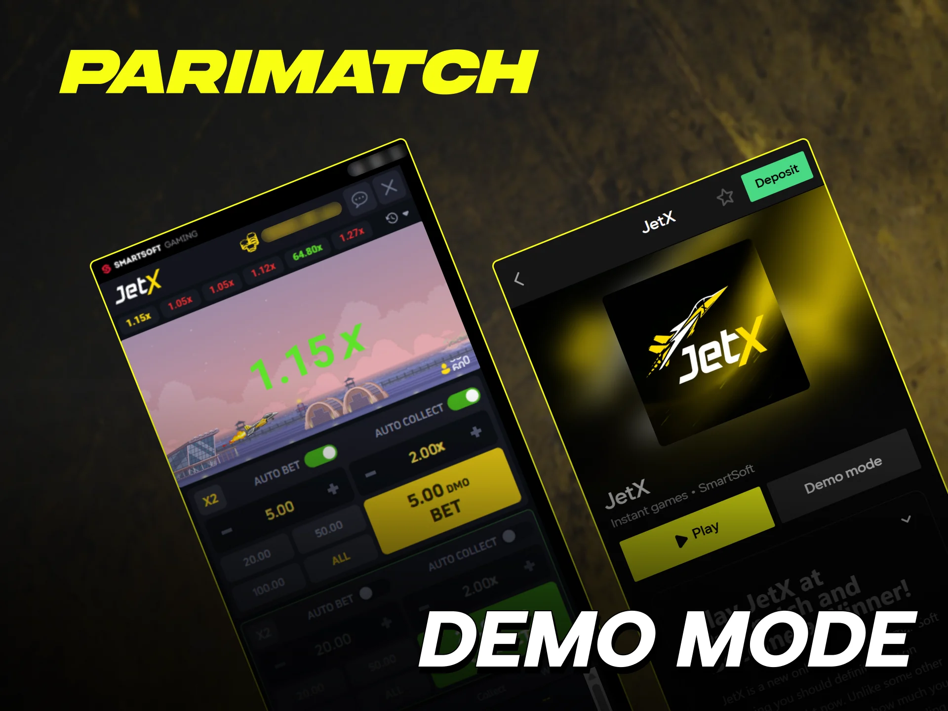 Play the Parimatch JetX demo to test the gameplay without spending money.