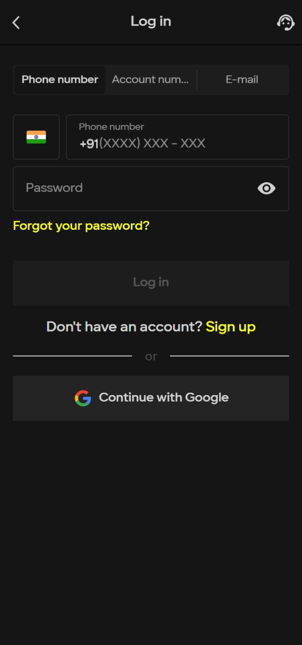Access your profile to begin the Parimatch iOS Betting process in India.