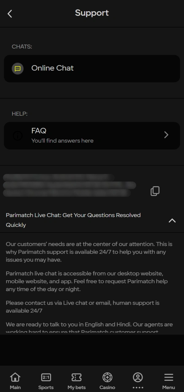 Wait for the official team to approve your Parimatch Account Verification.